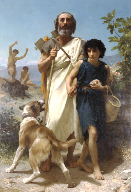 Homero y su lazarillo, por William-Adolphe Bouguereau (1874).